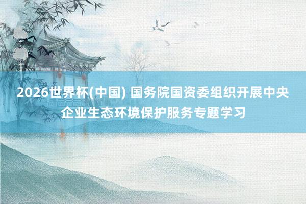 2026世界杯(中國) 國務院國資委組織開展中央企業生態環境保護服務專題學習