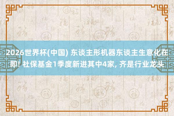 2026世界杯(中國) 東談主形機器東談主生意化在即! 社保基金1季度新進其中4家, 齊是行業龍頭
