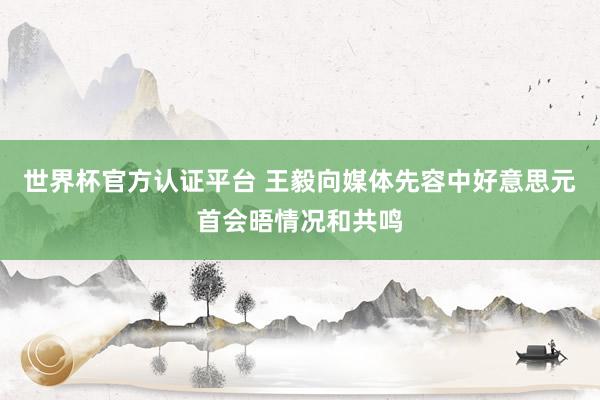 世界杯官方認(rèn)證平臺(tái) 王毅向媒體先容中好意思元首會(huì)晤情況和共鳴