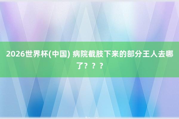 2026世界杯(中國) 病院截肢下來的部分王人去哪了？？？