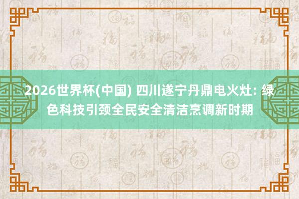 2026世界杯(中國) 四川遂寧丹鼎電火灶: 綠色科技引頸全民安全清潔烹調新時期